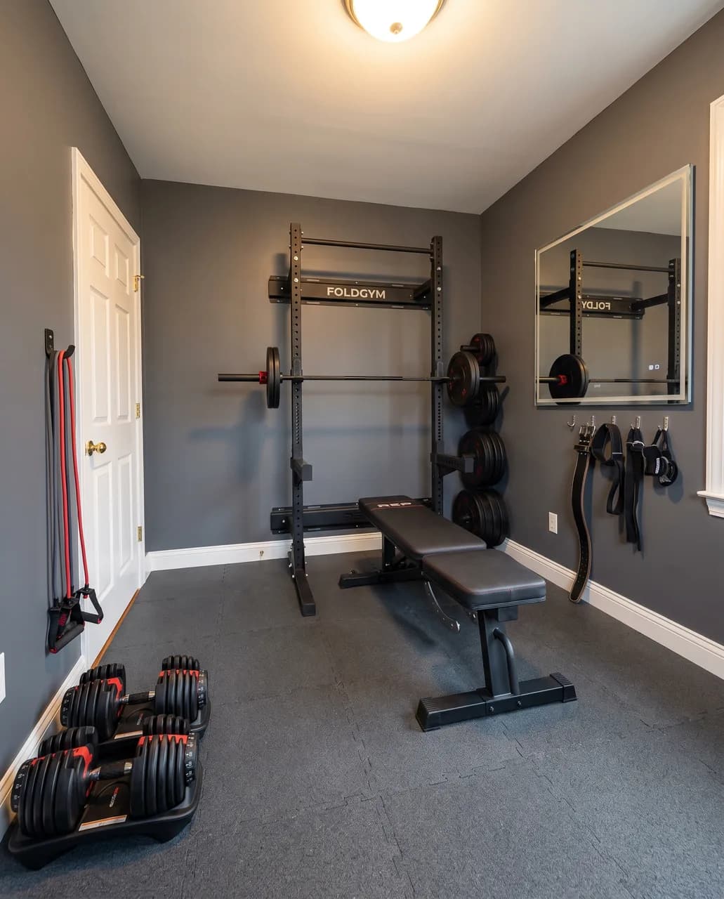 Home gym set up in a spare room